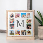 Anpassningsbar Family Photo Collage Personlig Whit Kakelplatta<br><div class="desc">Skapa din egen personlig 12-fotokollage,  keramisk bricka med anpassningsbar bilder på en enkel modern vit bakgrund. Den keramiska plattan ansikte har också ditt monogram. Lägg till dina favoritfoton,  symboler eller teckningar om du vill skapa något unikt verkligen.</div>