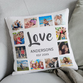 Anpassningsbar Family Photo Collage Personlig Whit Kudde