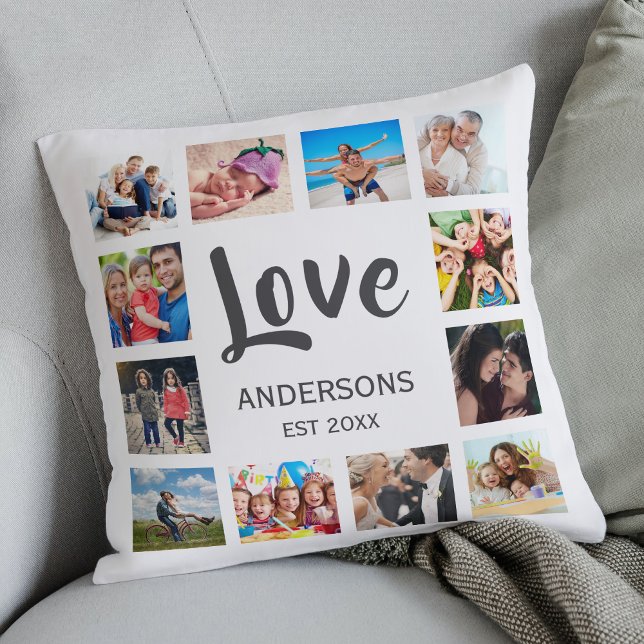 Anpassningsbar Family Photo Collage Personlig Whit Kudde (Skapare uppladdad)