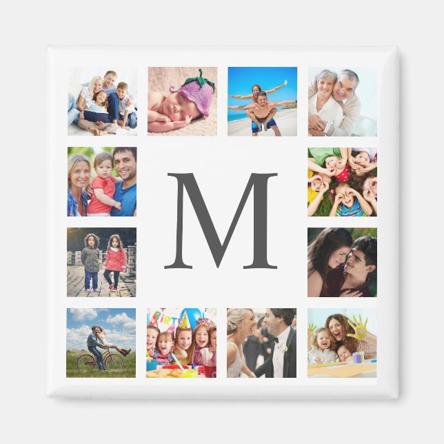 Anpassningsbar Family Photo Collage Personlig Whit Magnet (Framsidan)