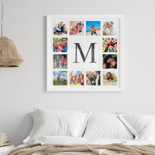 Anpassningsbar Family Photo Collage Personlig Whit Poster