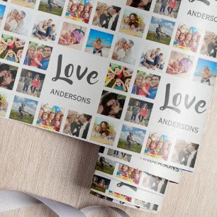 Anpassningsbar Family Photo Collage Personlig Whit Presentpapper
