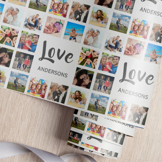 Anpassningsbar Family Photo Collage Personlig Whit Presentpapper (Skapare uppladdad)