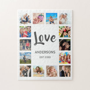 Anpassningsbar Family Photo Collage Personlig Whit Pussel