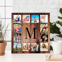 Anpassningsbar Family Photo Collage Reclaim Wood