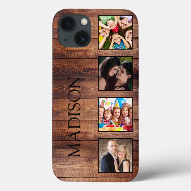 Anpassningsbar Family Photo Collage Reclaim Wood (Baksida)