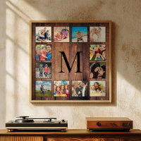 Anpassningsbar Family Photo Collage Reclaim Wood