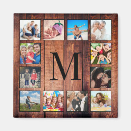Anpassningsbar Family Photo Collage Reclaim Wood Magnet