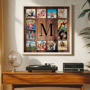 Anpassningsbar Family Photo Collage Reclaim Wood Poster