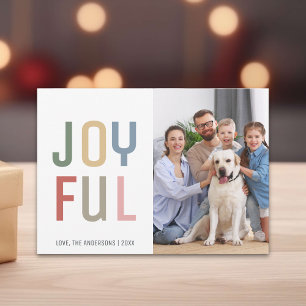 Anpassningsbar Family Photo Colorful Glatt jul Julkort