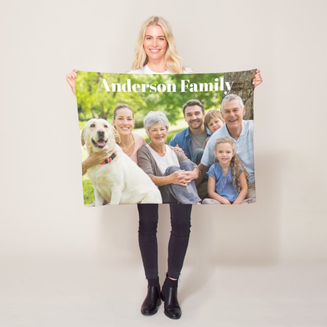 Anpassningsbar Family Photo Fleece Blanket (På plats)
