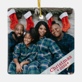 Anpassningsbar Family Photo Helgdag Ceramic Orname Julgransprydnad Keramik