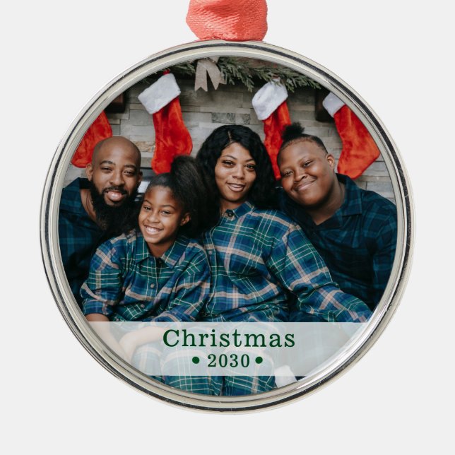 Anpassningsbar Family Photo Helgdag Julgransprydnad Metall (Framsidan)
