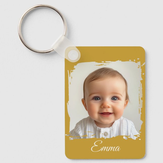 Anpassningsbar Family Photo Keychain Dubbla Sided  Nyckelring (Framsida)