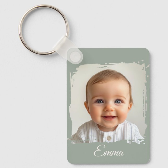 Anpassningsbar Family Photo Keychain Dubbla Sided  Nyckelring (Framsida)