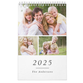 Anpassningsbar Family Photo Minimalist 2025-kalend Kalender