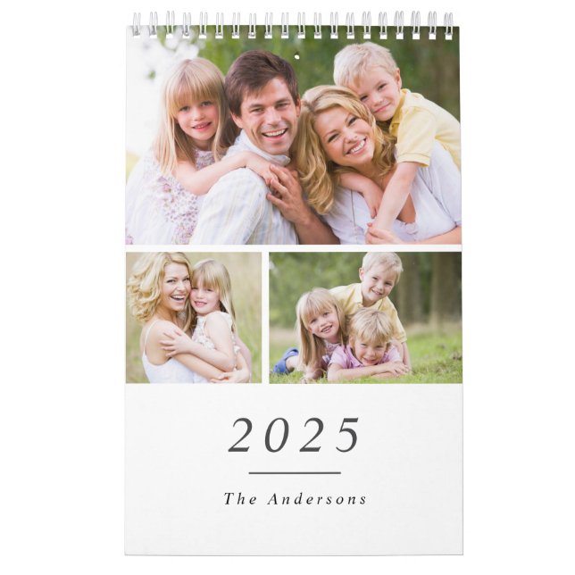Anpassningsbar Family Photo Minimalist 2025-kalend Kalender (Omslag)