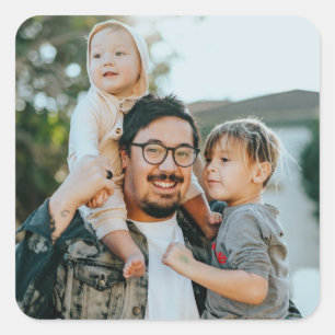 Anpassningsbar Family Photo Personlig Fyrkantigt Klistermärke
