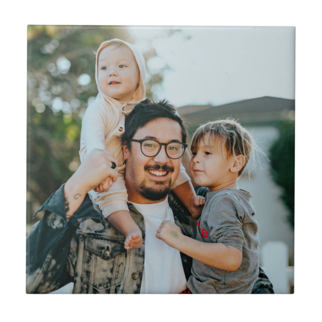 Anpassningsbar Family Photo Personlig Kakelplatta (Framsidan)