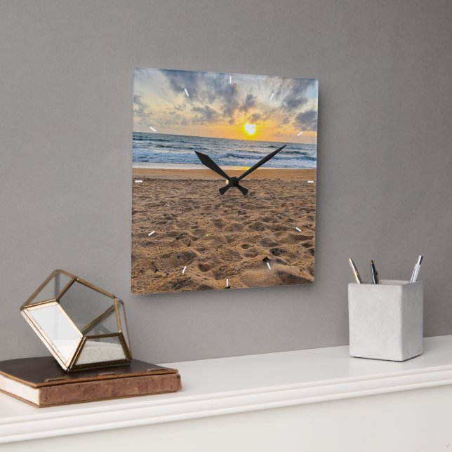 Anpassningsbar Family Photo Personlig-musklocka Fyrkantig Klocka (Kontor)