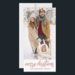 Anpassningsbar Family Photo Winter Snö Glowing Lju Julkort<br><div class="desc">En anpassningsbar i familjen serene och söt med ,  ett julkort med snö och glansande ljus. Anpassa med ditt eget familjefoto i ett lodrät stil.</div>