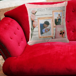 Anpassningsbar Family Photos Rustic Valentiness Ro Kudde