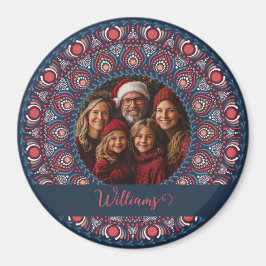 Anpassningsbar Family Porträtt Russet-julen Mandal Magnet