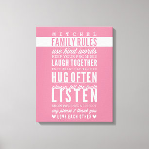 ANPASSNINGSBAR FAMILY REGLER modern typografi ro r Canvastryck