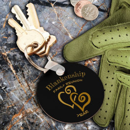 Anpassningsbar Family Reunion Black Guld-länkade H Nyckelring