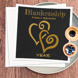 Anpassningsbar Family Reunion Black Guld-länkade H Pappersservett