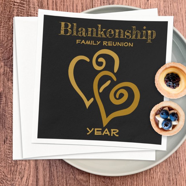 Anpassningsbar Family Reunion Black Guld-länkade H Pappersservett (Skapare uppladdad)