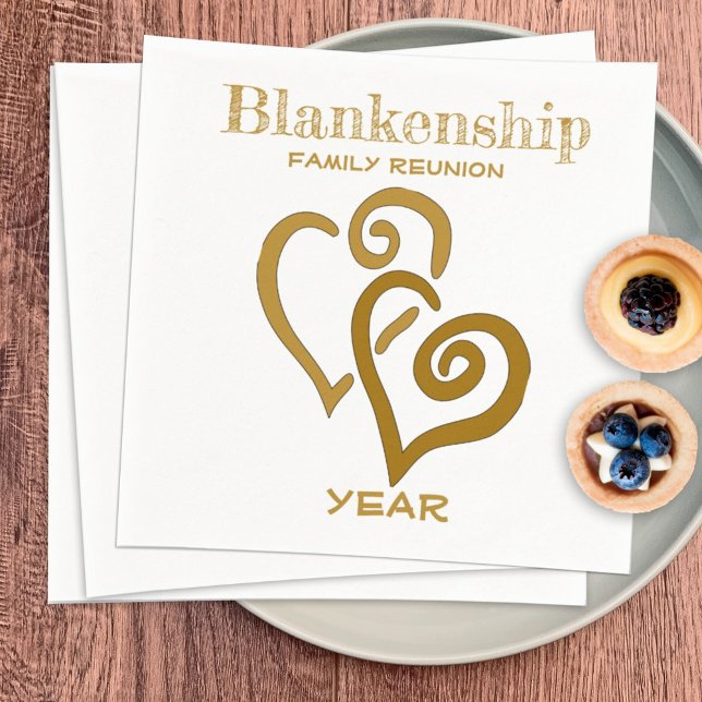 Anpassningsbar Family Reunion Black Guld Linked He Pappersservett (Skapare uppladdad)