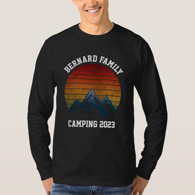 ANPASSNINGSBAR FAMILY REUNION CAMPING SUNSET MOUNT T SHIRT (Framsida)