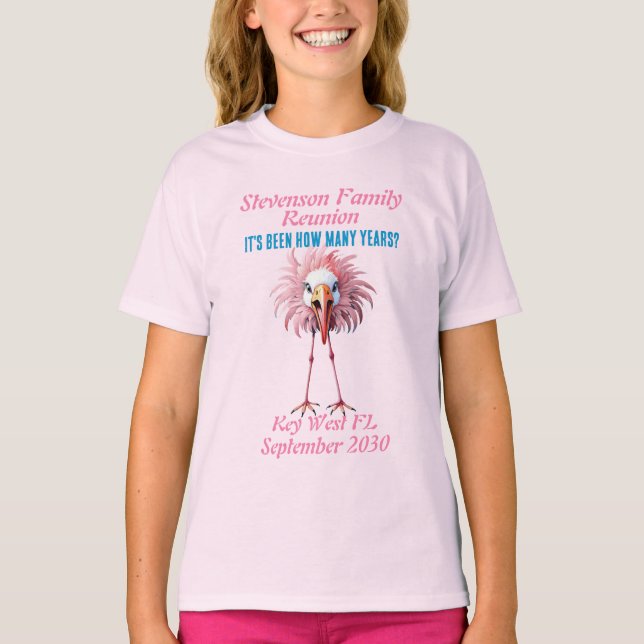 Anpassningsbar Family Reunion Funny Flamingo Match T Shirt (Framsida)