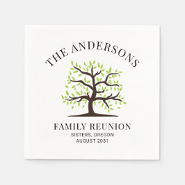 Anpassningsbar Family Reunion Genealogy Träd Pappersservett