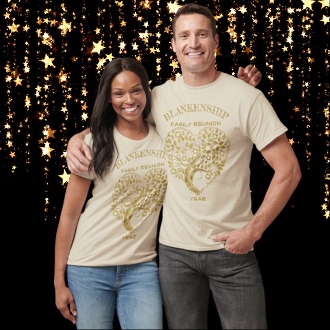 Anpassningsbar Family Reunion Guld Heart Träd Keep T Shirt (Skapare uppladdad)