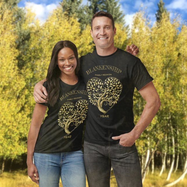 Anpassningsbar Family Reunion Guld Heart Träd Keep T Shirt (Skapare uppladdad)