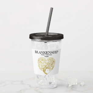 Anpassningsbar Family Reunion Guld Heart Träd Keep Take Away Mugg