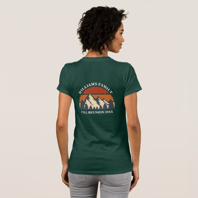 Anpassningsbar Family Reunion Mountain Pocket Namn T Shirt (Hel baksida)