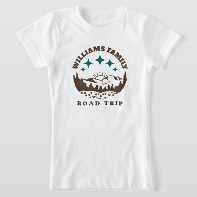 anpassningsbar Family Reunion Road, Resa, brunt T Shirt (Laydown)