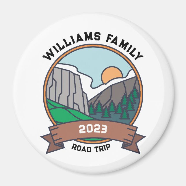 Anpassningsbar Family Reunion Road Resa Mountain Magnet (Framsidan)