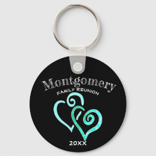 Anpassningsbar Family Reunion Rustic Blue Linked H Nyckelring