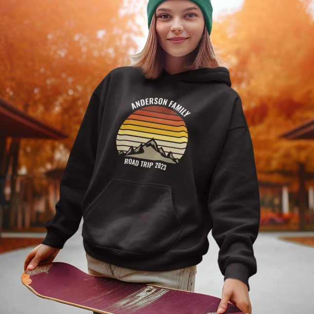 Anpassningsbar Family Reunion Sunset Mountain Road Hoodie (Skapare uppladdad)
