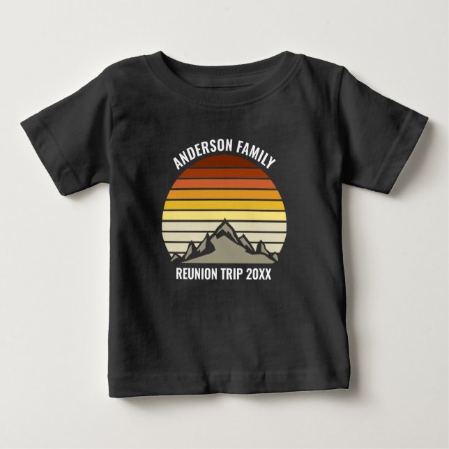 Anpassningsbar Family Reunion Vintage Sunset Mount T Shirt (Framsida)