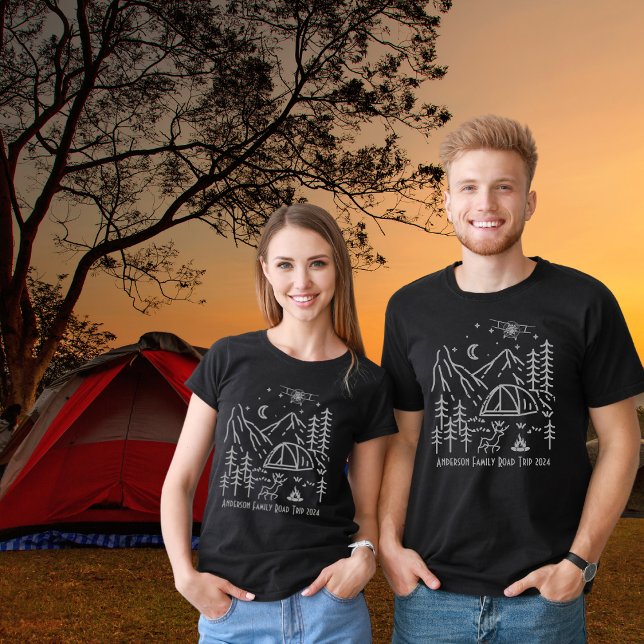 Anpassningsbar Family Road Resa Campfire Mountain  T Shirt (Skapare uppladdad)