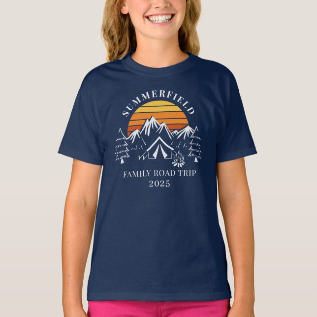 Anpassningsbar Family Road Resa Matching Camping D T Shirt (Framsida)