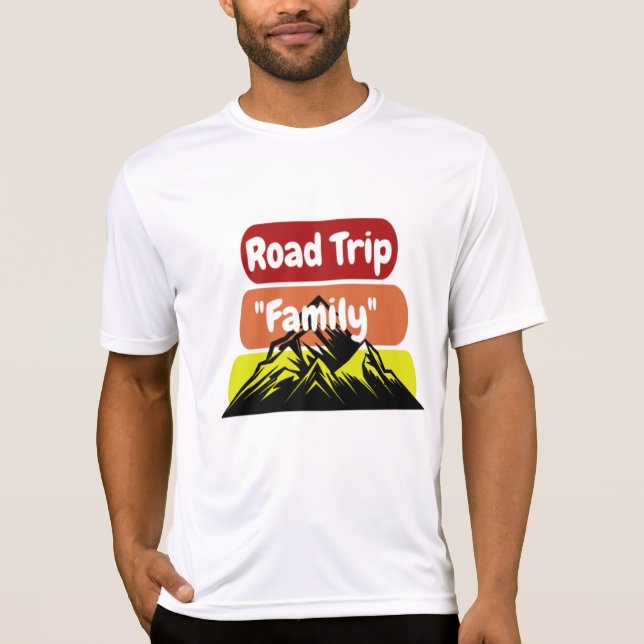 Anpassningsbar Family Road Resa Mountain Sunset T- T Shirt (Framsida)