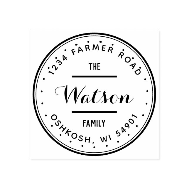 Anpassningsbar Family Round Returadress Frimärke Stämpel (Tryck)