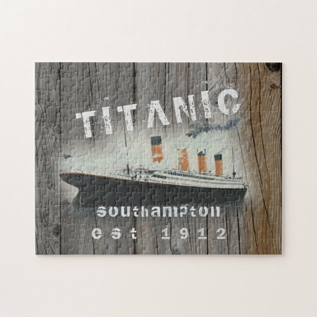 Anpassningsbar Family Rustic Driftwood Titanic Pussel (Horisontell)
