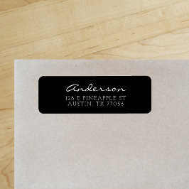 Anpassningsbar Family Script | Svart | RETURADRESS Returadress Etikett